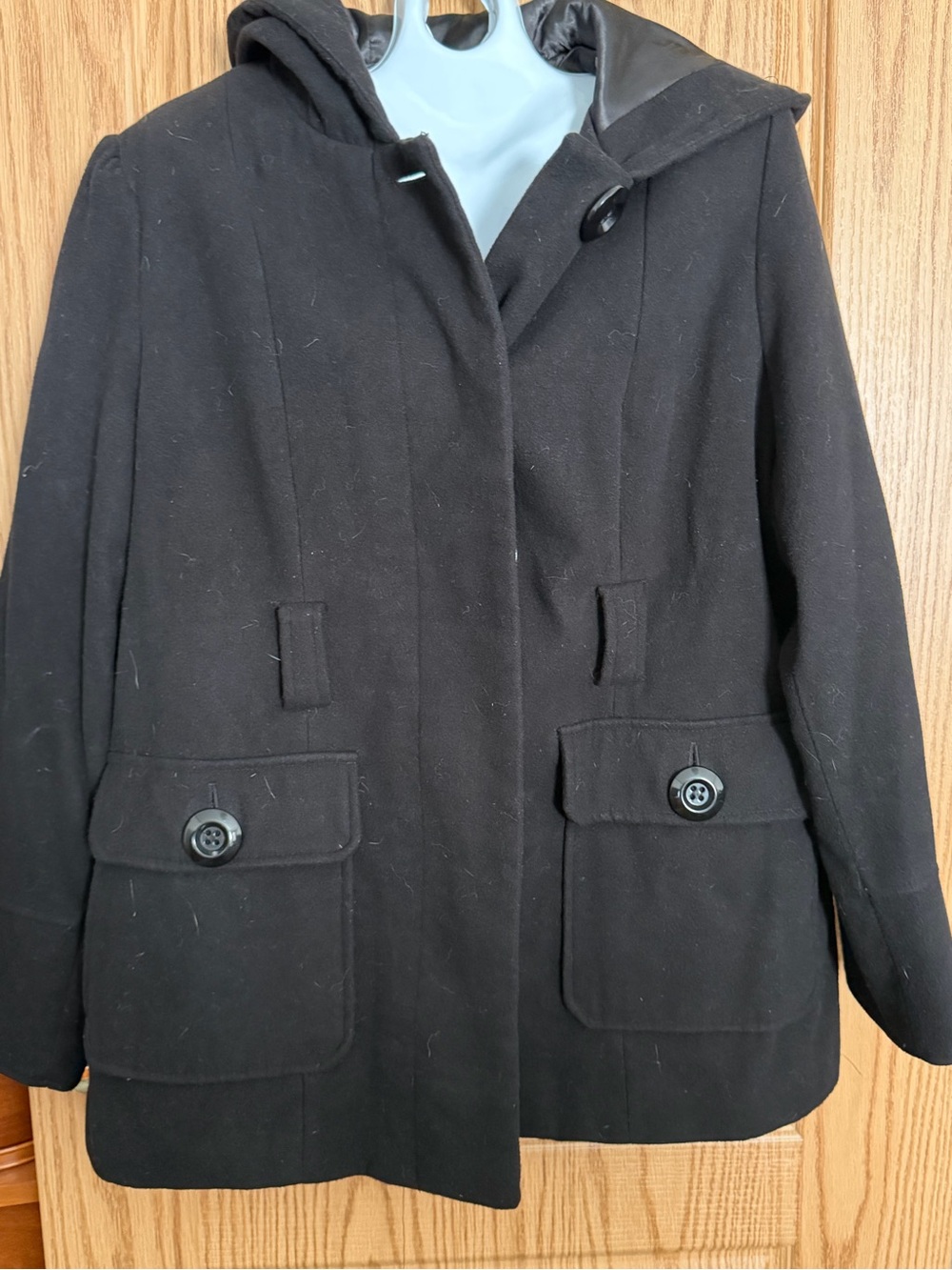 George Black Hooded Pea Coat